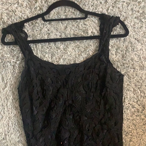 White House Black Market Lacey black dress with beautiful detail - Picture 3 of 6